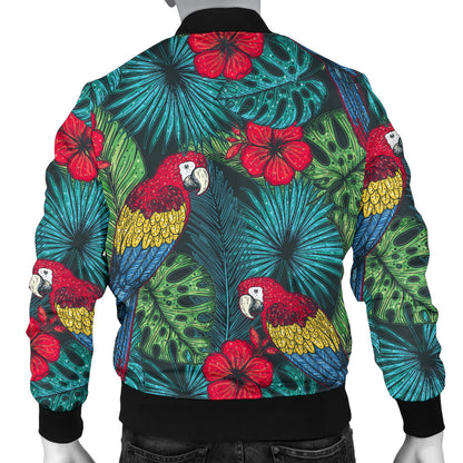 Parrot Pattern Print Design A05 Men Bomber Jacket