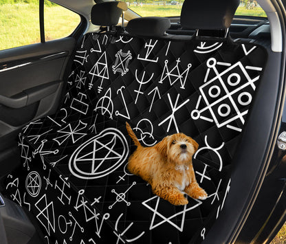 Pentagram Pattern Print Design A02 Rear Dog Car Seat Cover Hammock