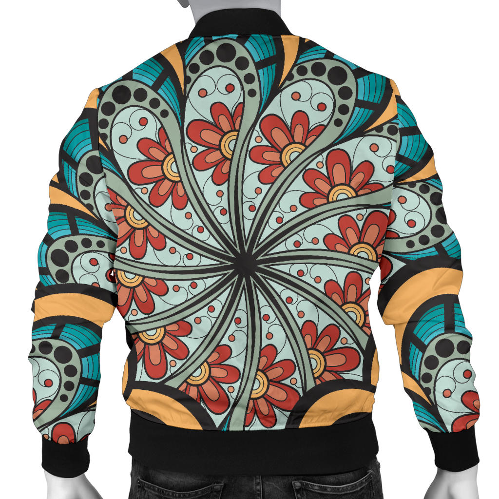 Mandala Pattern Print Design 01 Men Bomber Jacket