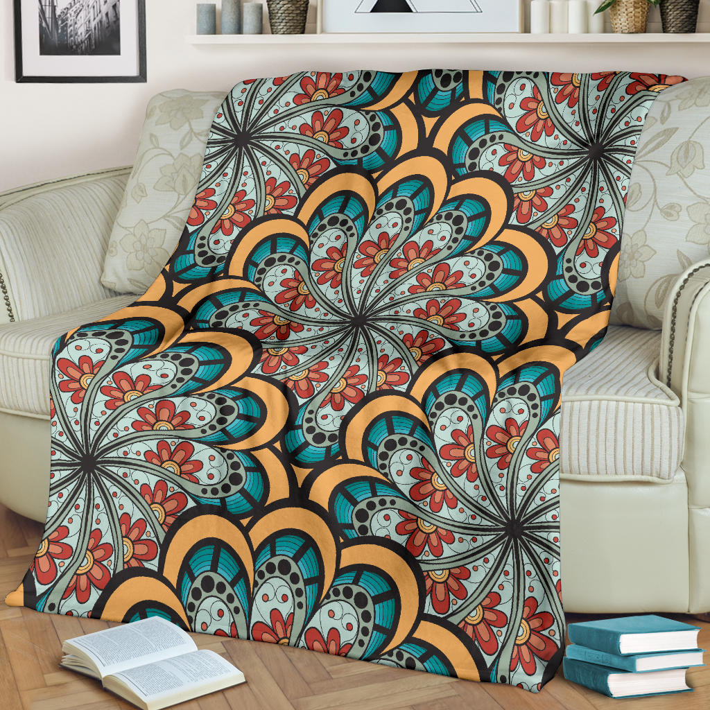 Mandala Pattern Print Design 01 Premium Blanket