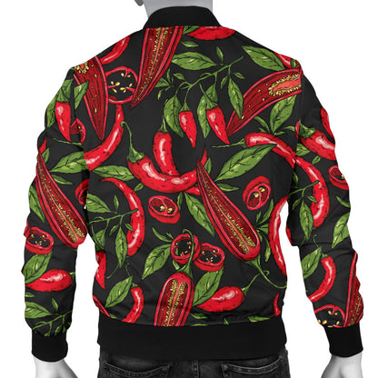 Chilli Pepper Pattern Print Design 02 Men Bomber Jacket