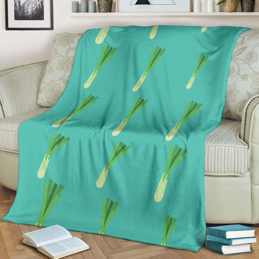 Leek Pattern Print Design 01 Premium Blanket