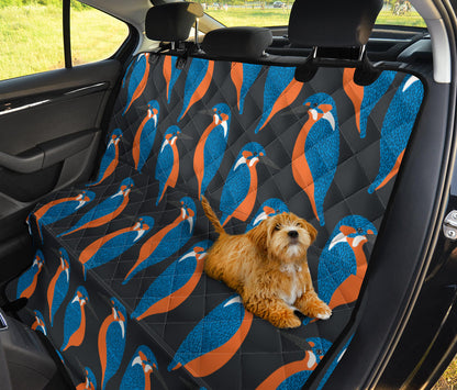 Kingfisher Pattern Print Design 03 Rear Dog Car Seat Cover Hammock