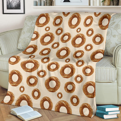 Bagel Pattern Print Design 01 Premium Blanket