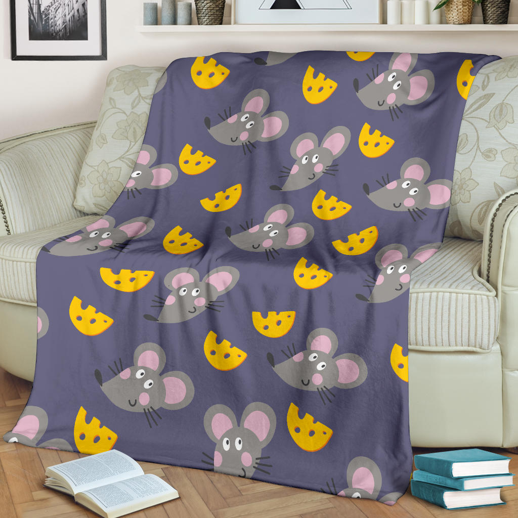 Rat With Cheese Pattern Print Design 01 Premium Blanket