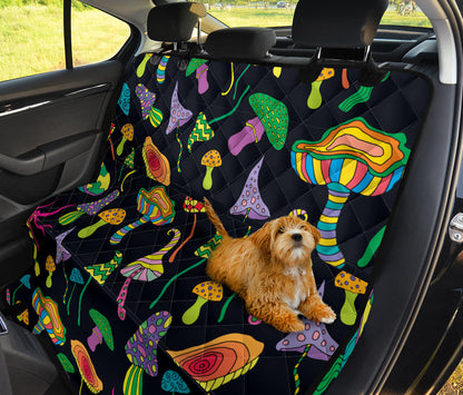 Psychedelic Mushroom Pattern Print Design A02 Rear Dog Car Seat Cover Hammock