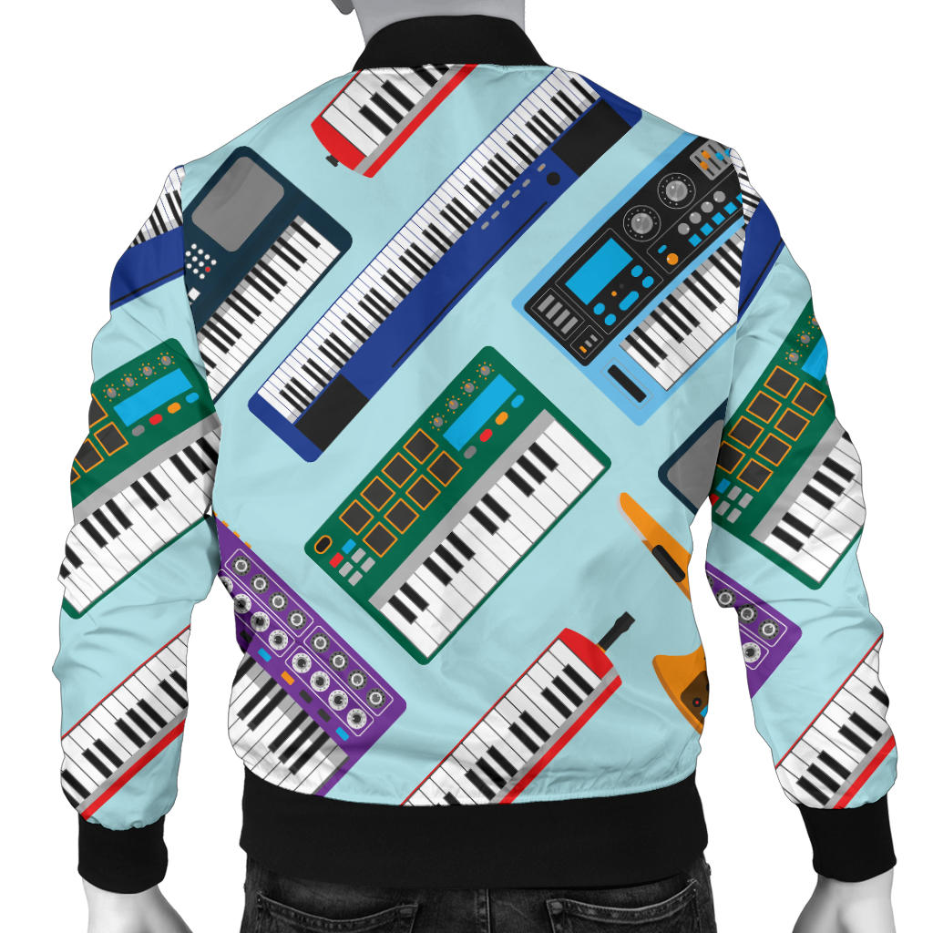 Synthesizer Pattern Print Design 02 Men Bomber Jacket