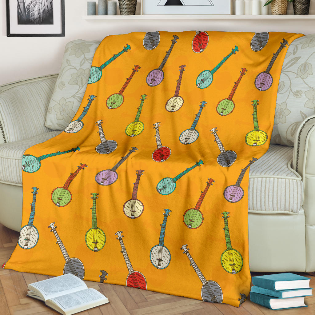 Banjo Pattern Print Design 02 Premium Blanket