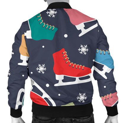 Ice Skate Pattern Print Design 04 Men Bomber Jacket