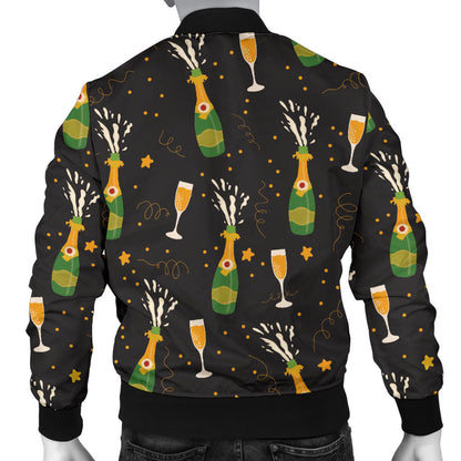 Champagne Pattern Print Design 04 Men Bomber Jacket