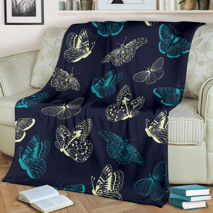 Monarch Butterfly Pattern Print Design 01 Premium Blanket