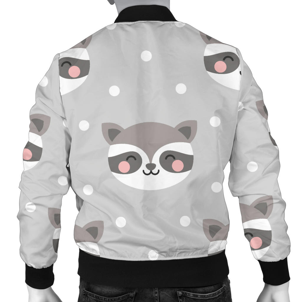 Raccoon Pattern Print Design A04 Men Bomber Jacket