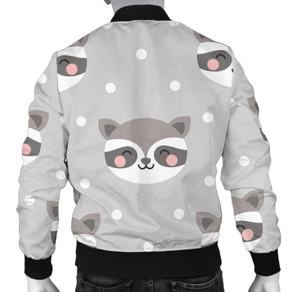 Raccoon Pattern Print Design A04 Men Bomber Jacket