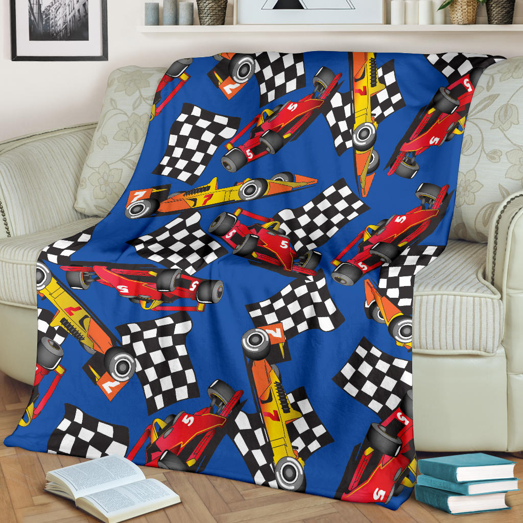 Racing Pattern Print Design A01 Premium Blanket
