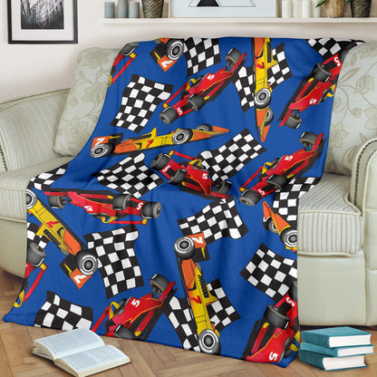 Racing Pattern Print Design A01 Premium Blanket