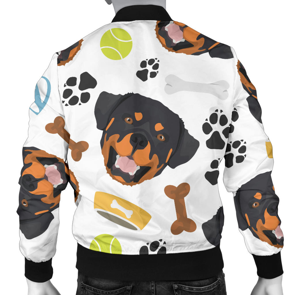 Rottweiler Pattern Print Design A04 Men Bomber Jacket