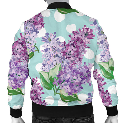 Lilac Pattern Print Design 02 Men Bomber Jacket