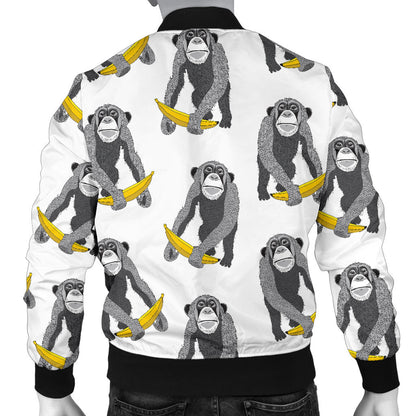Chimpanzee Pattern Print Design 05 Men Bomber Jacket