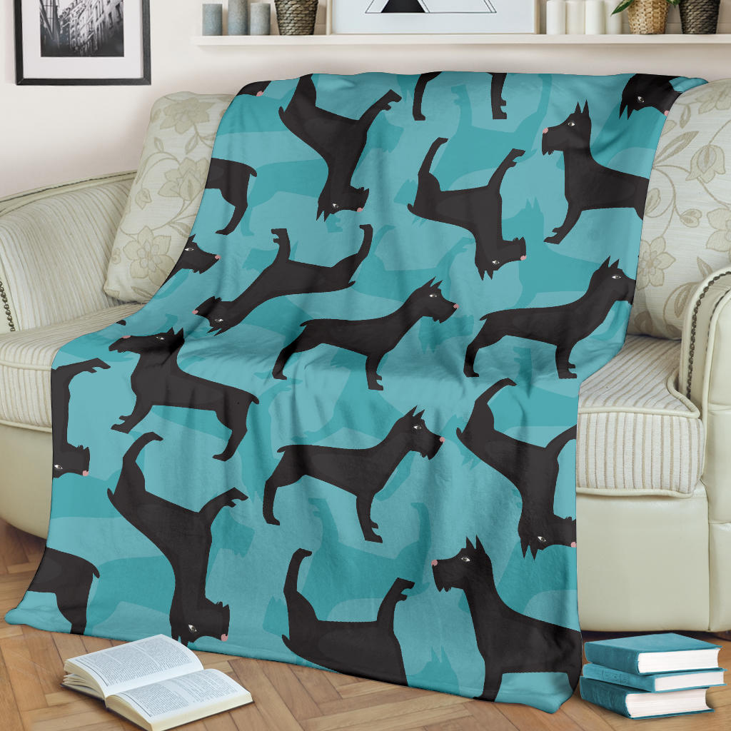 Schnauzers Pattern Print Design A01 Premium Blanket