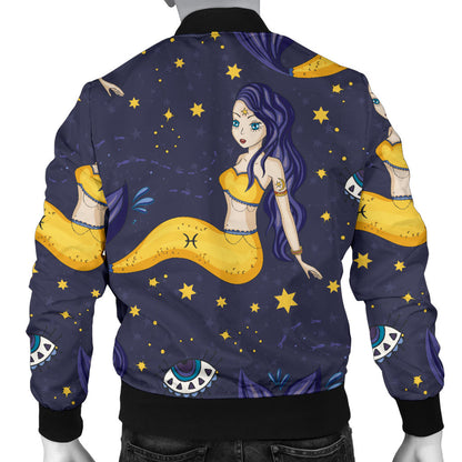 Pisces Pattern Print Design A04 Men Bomber Jacket