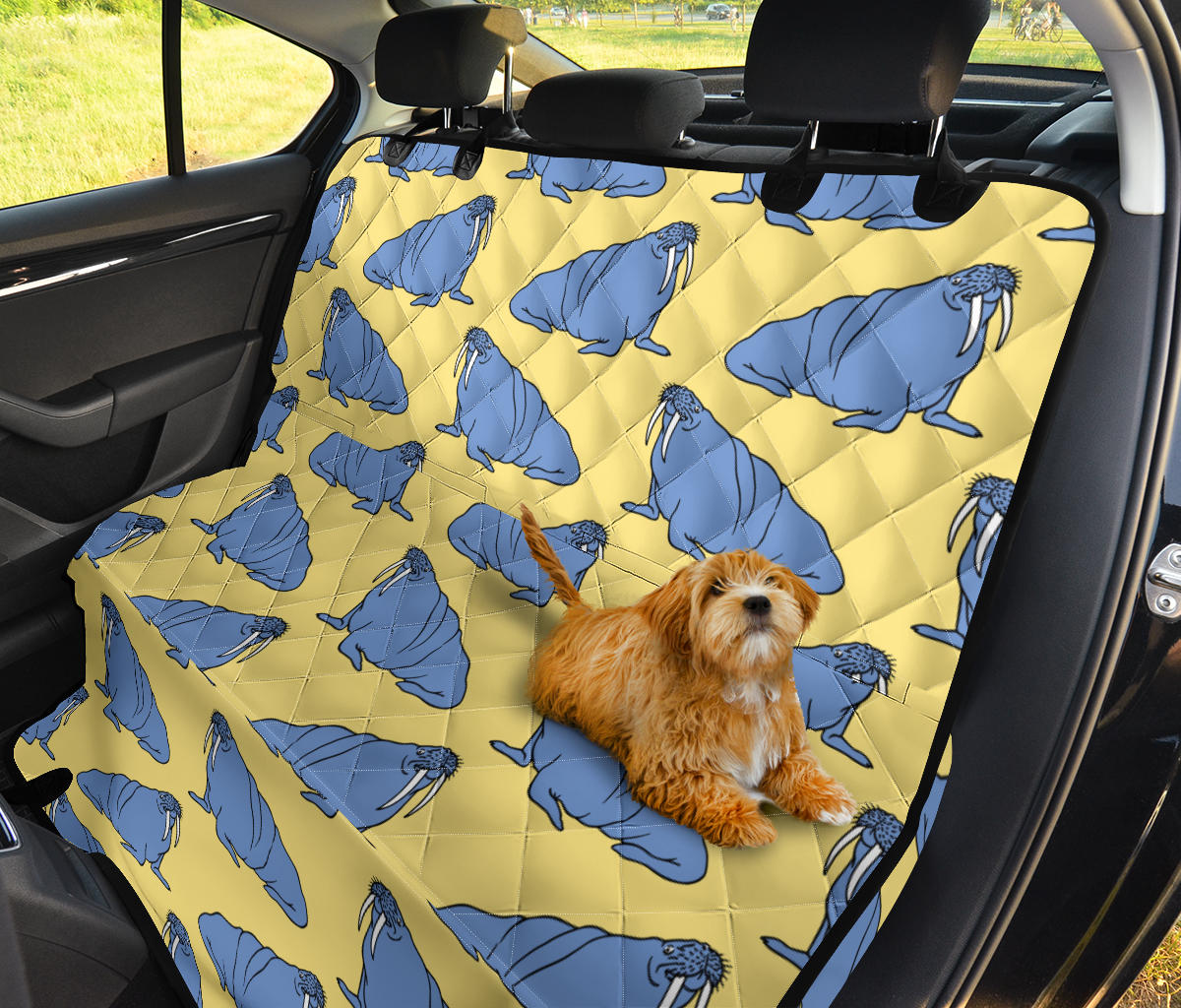 Walrus Pattern Print Design 02 Rear Dog Car Seat Cover Hammock