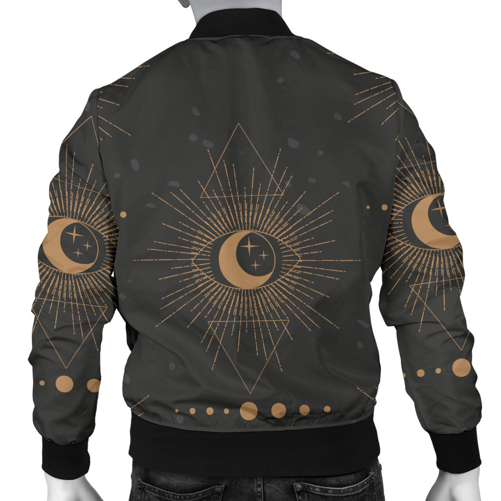 Moon Boho Pattern Print Design 02 Men Bomber Jacket