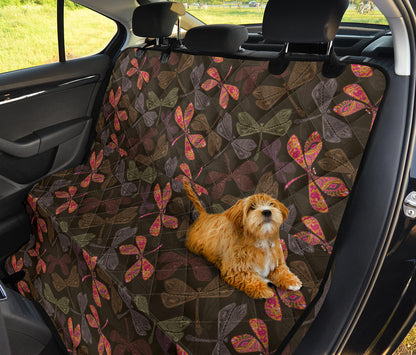 Dragonfly Pattern Print Design 02 Rear Dog Car Seat Cover Hammock