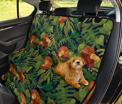 Lion Jungle Pattern Print Design 05 Rear Dog Car Seat Cover Hammock