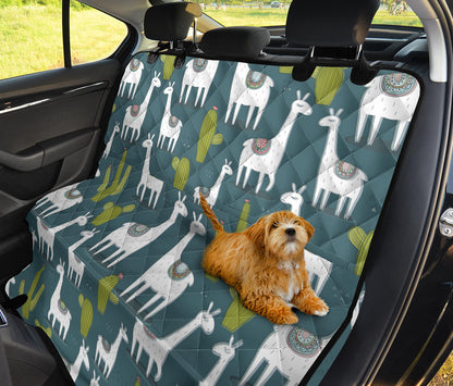Llama Cactus Pattern Print Design 03 Rear Dog Car Seat Cover Hammock