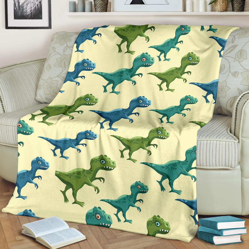 T Rex Pattern Print Design A04 Premium Blanket