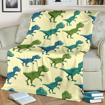 T Rex Pattern Print Design A04 Premium Blanket