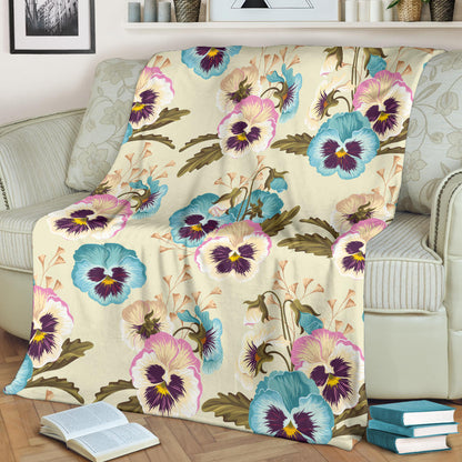 Pansy Pattern Print Design A02 Premium Blanket