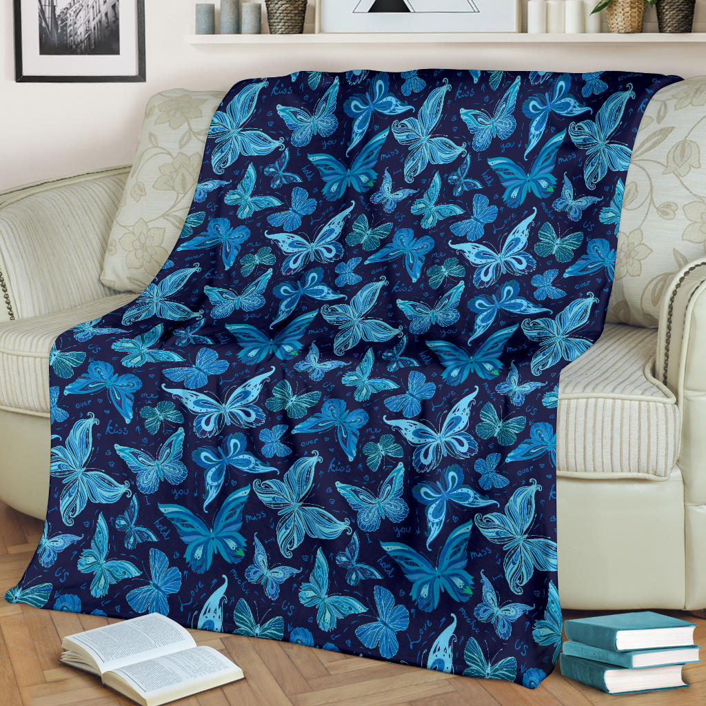 Butterfly Pattern Print Design 03 Premium Blanket