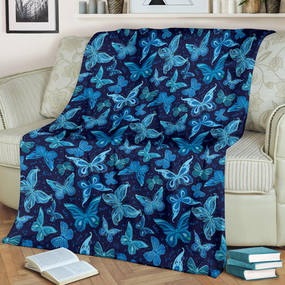 Butterfly Pattern Print Design 03 Premium Blanket