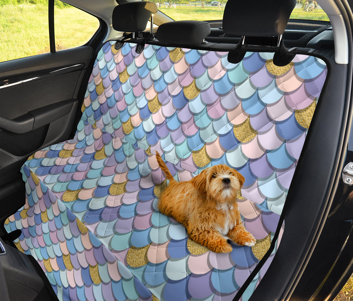 Mermaid Scales Pattern Print Design 05 Rear Dog Car Seat Cover Hammock