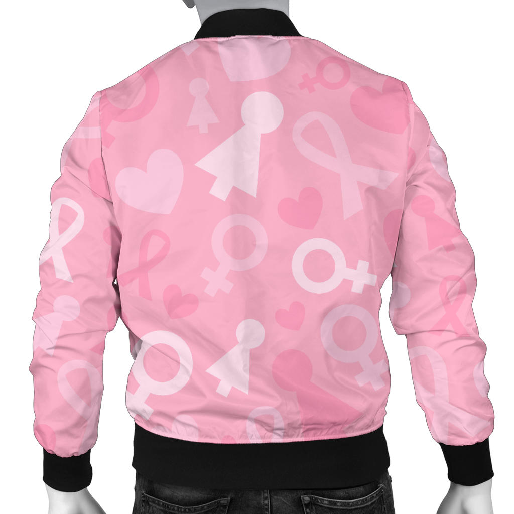 Breast cancer Pattern Print Design 01 Men Bomber Jacket