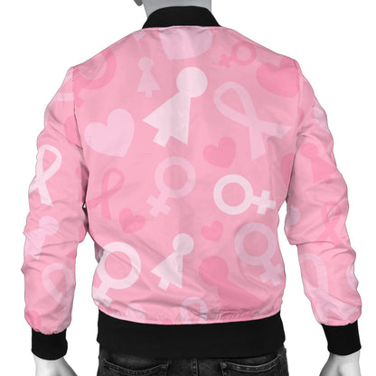 Breast cancer Pattern Print Design 01 Men Bomber Jacket
