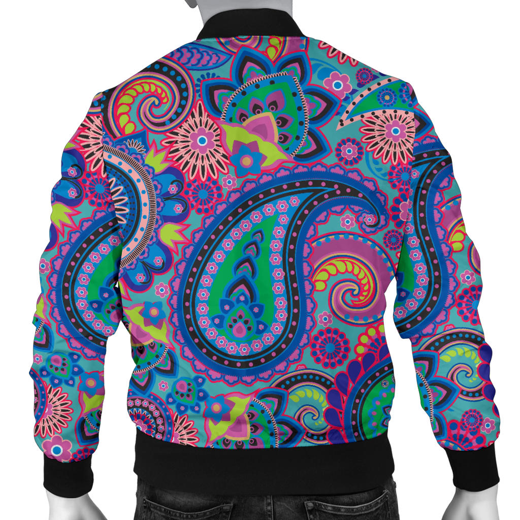 Paisley Colorful Pattern Print Design A02 Men Bomber Jacket