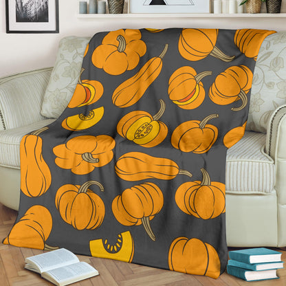 Pumpkin Pattern Print Design A03 Premium Blanket
