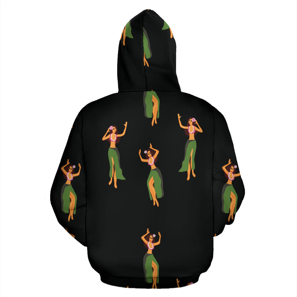 Hula Dancers Girl Pattern Print Design 01 Pullover Hoodie