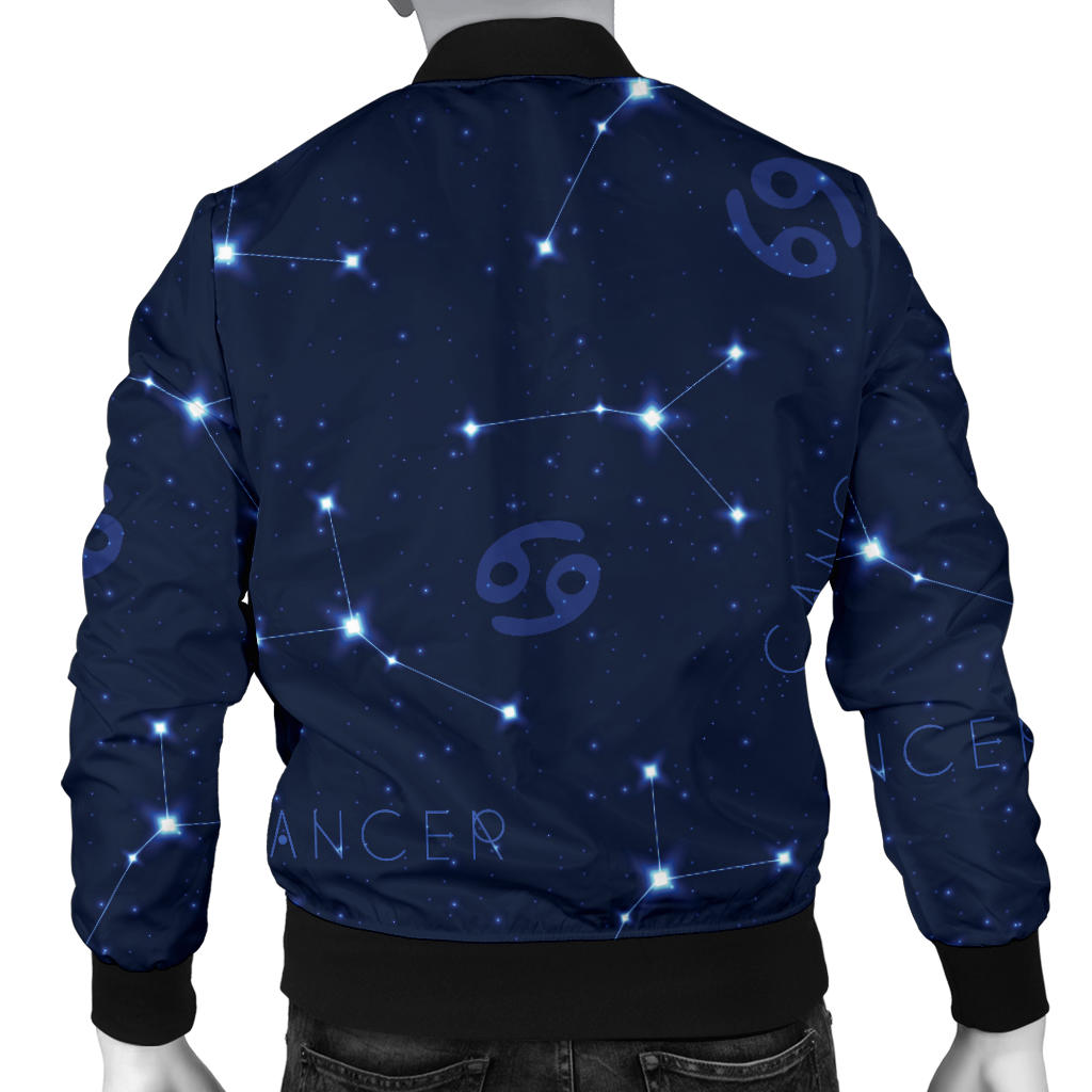 Cancer Zodiac Pattern Print Design 05 Men Bomber Jacket