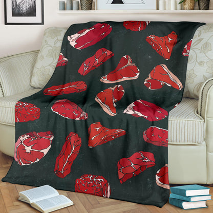 Meat Pattern Print Design 01 Premium Blanket