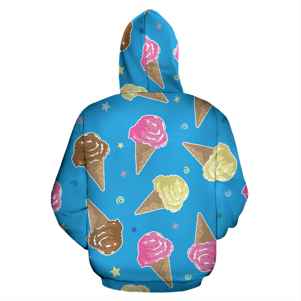 Ice Cream Pattern Print Design 01 Pullover Hoodie