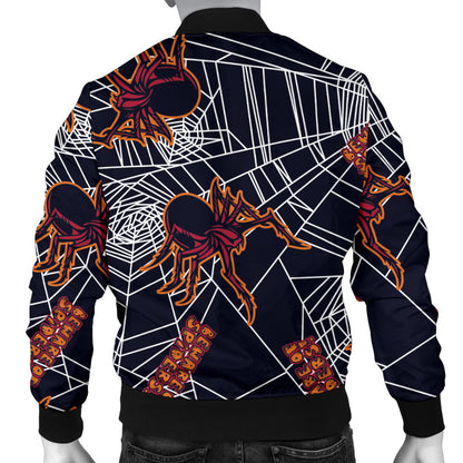 Tarantula Spiderwebs Pattern Print Design 01 Men Bomber Jacket