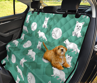 Arctic Fox Pattern Print Design Rear Dog Car Seat Cover Hammock