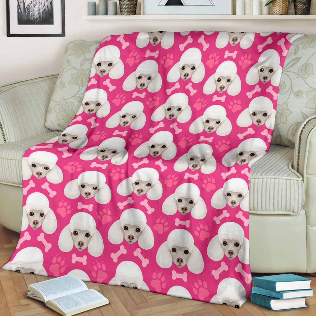 Poodle Pattern Print Design A04 Premium Blanket