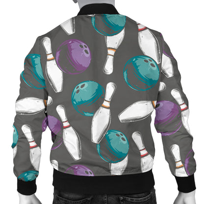 Bowling Pattern Print Design 03 Men Bomber Jacket