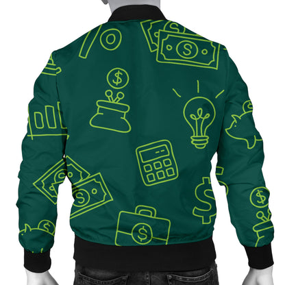 Accounting Financial Pattern Print Design 02 Men Bomber Jacket