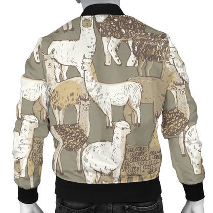 Alpaca Pattern Print Design 01 Men Bomber Jacket