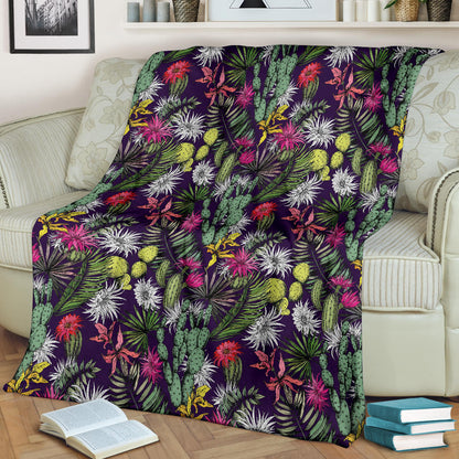 Cactus Pattern Print Design 08 Premium Blanket